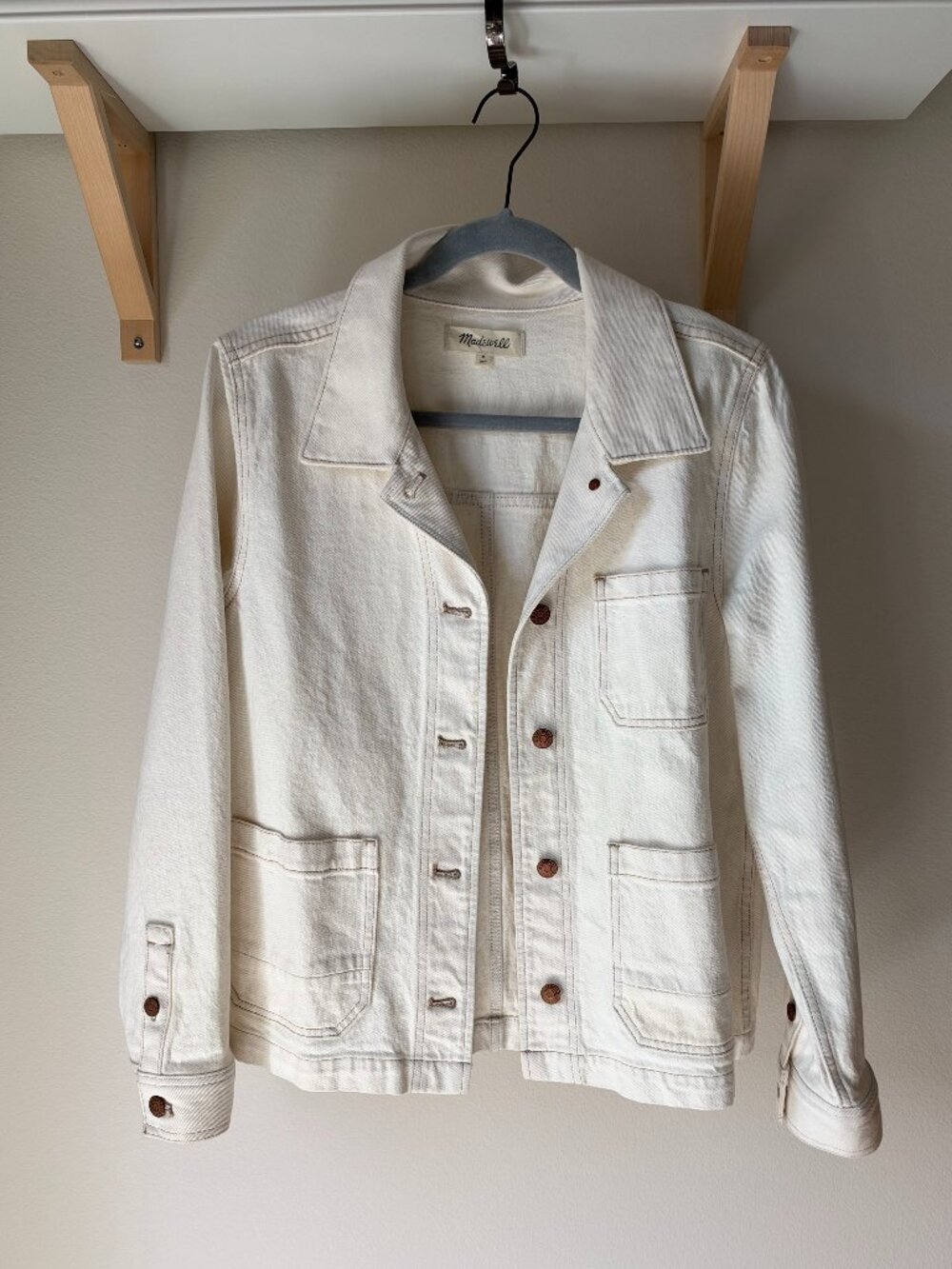 Madewell white utility denim jacket